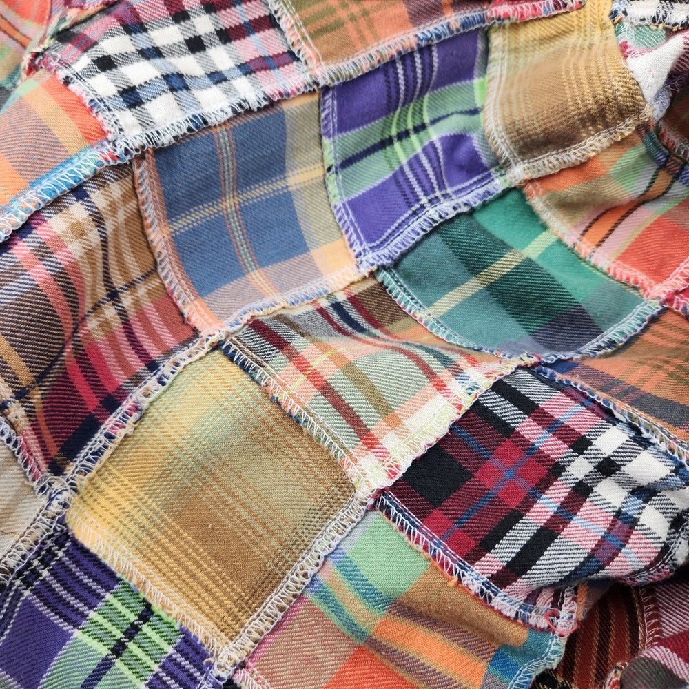 Polo Ralph Lauren Blake Patchwork Plaid Madras Shirt Mens XXL Multi Color Cotton - Picture 8 of 8